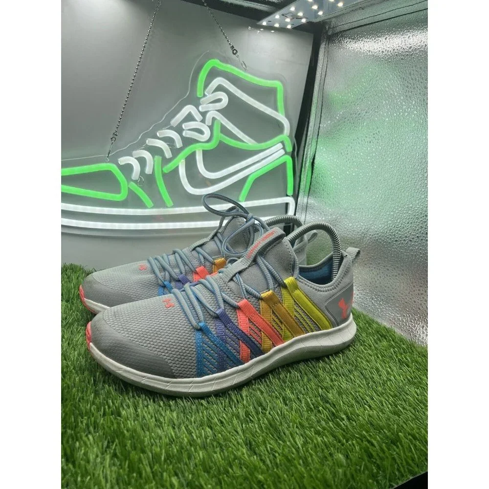 Under Armour Shoes Sz 7Y Infinity Running Athletic Sneakers Rainbow‎ 3020015-104